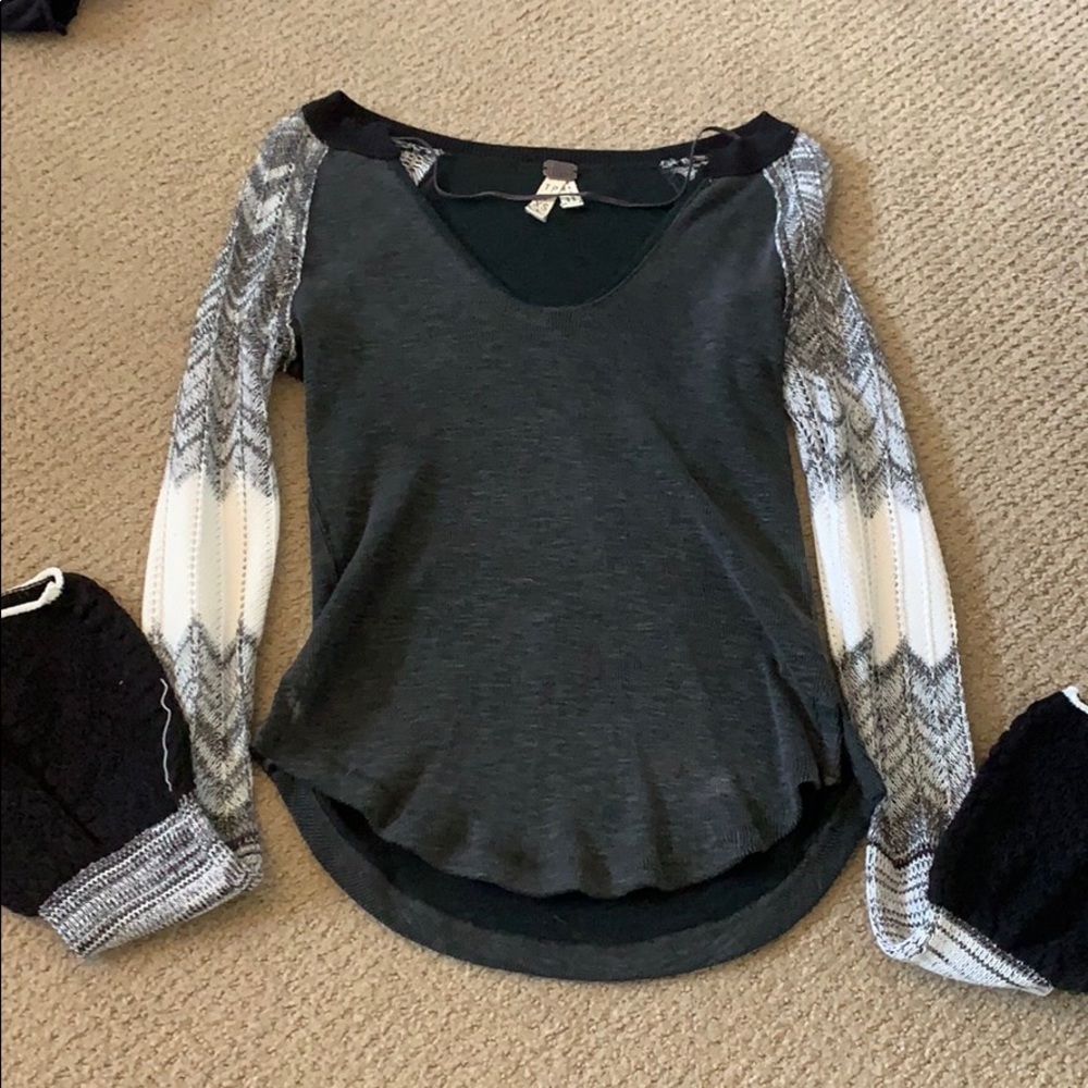 We the free long sleeve flare bottom top.